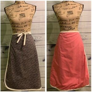 Vintage Hand-Sewn Reversible Wrap Around Midi Skirt Pink Purple Floral One Size